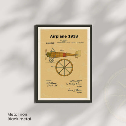 Affiche Brevet Avion Vintage – Poster Aéronautique 1918 | Art Industriel & Décoration Rétro-3