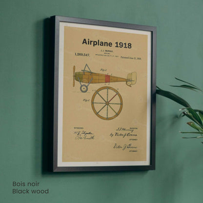 Affiche Brevet Avion Vintage – Poster Aéronautique 1918 | Art Industriel & Décoration Rétro-1