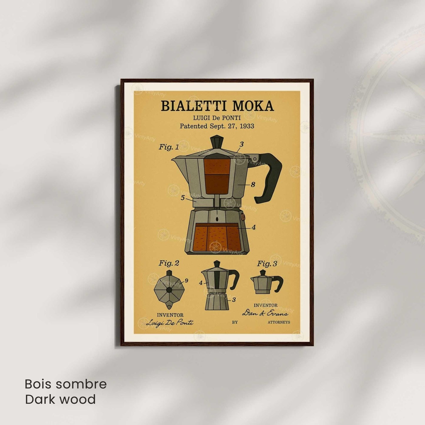 Affiche Brevet Cafetière Italienne – Poster Vintage Moka 1933 | Art Industriel & Design Café-2