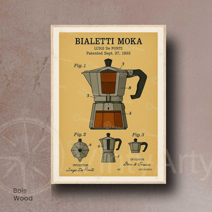 Affiche Brevet Cafetière Italienne – Poster Vintage Moka 1933 | Art Industriel & Design Café-6