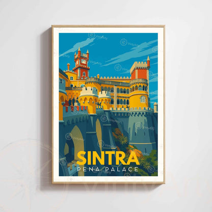 Affiche Sintra – Palais de Pena | Affiche Portugal Vintage & Art de Voyage-0