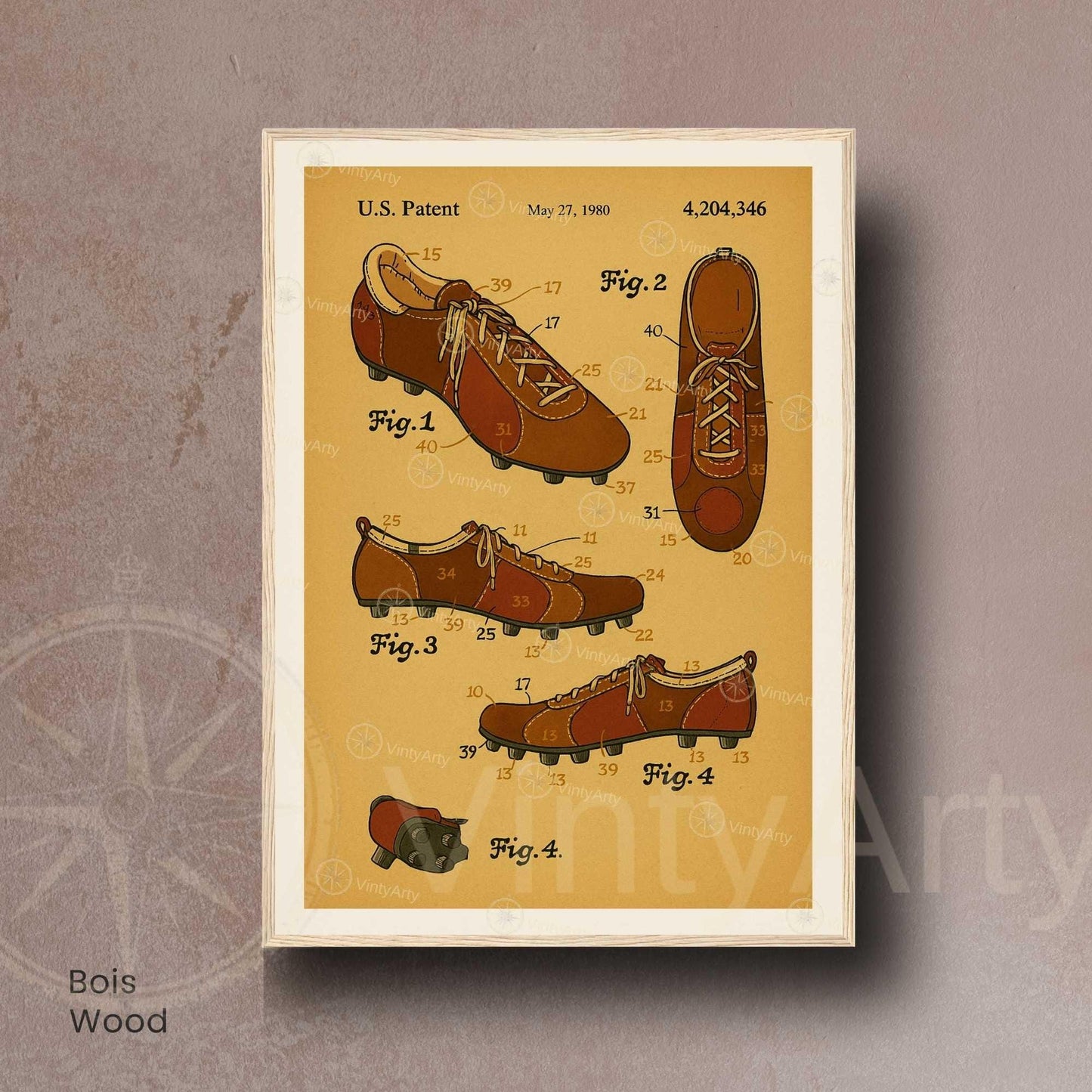 Affiche Brevet Chaussures de Sport Vintage – Poster Technique 1980 | Art Industriel & Design Sportif-4