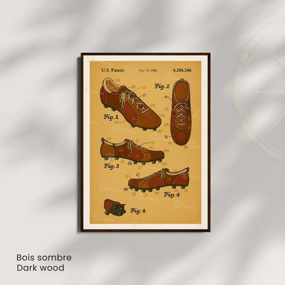 Affiche Brevet Chaussures de Sport Vintage – Poster Technique 1980 | Art Industriel & Design Sportif-1