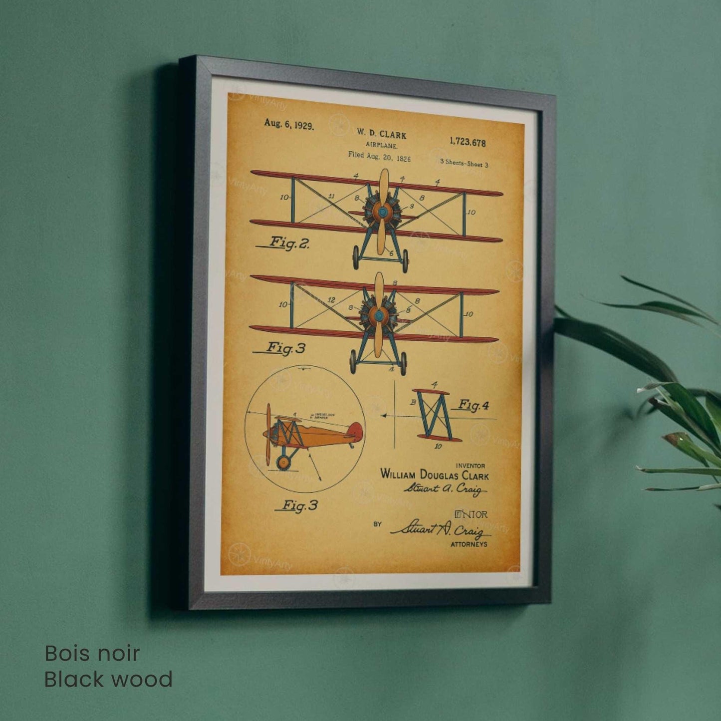 Affiche Brevet Avion Vintage – Poster Aéronautique 1929 | Art Industriel & Décoration Technique-1