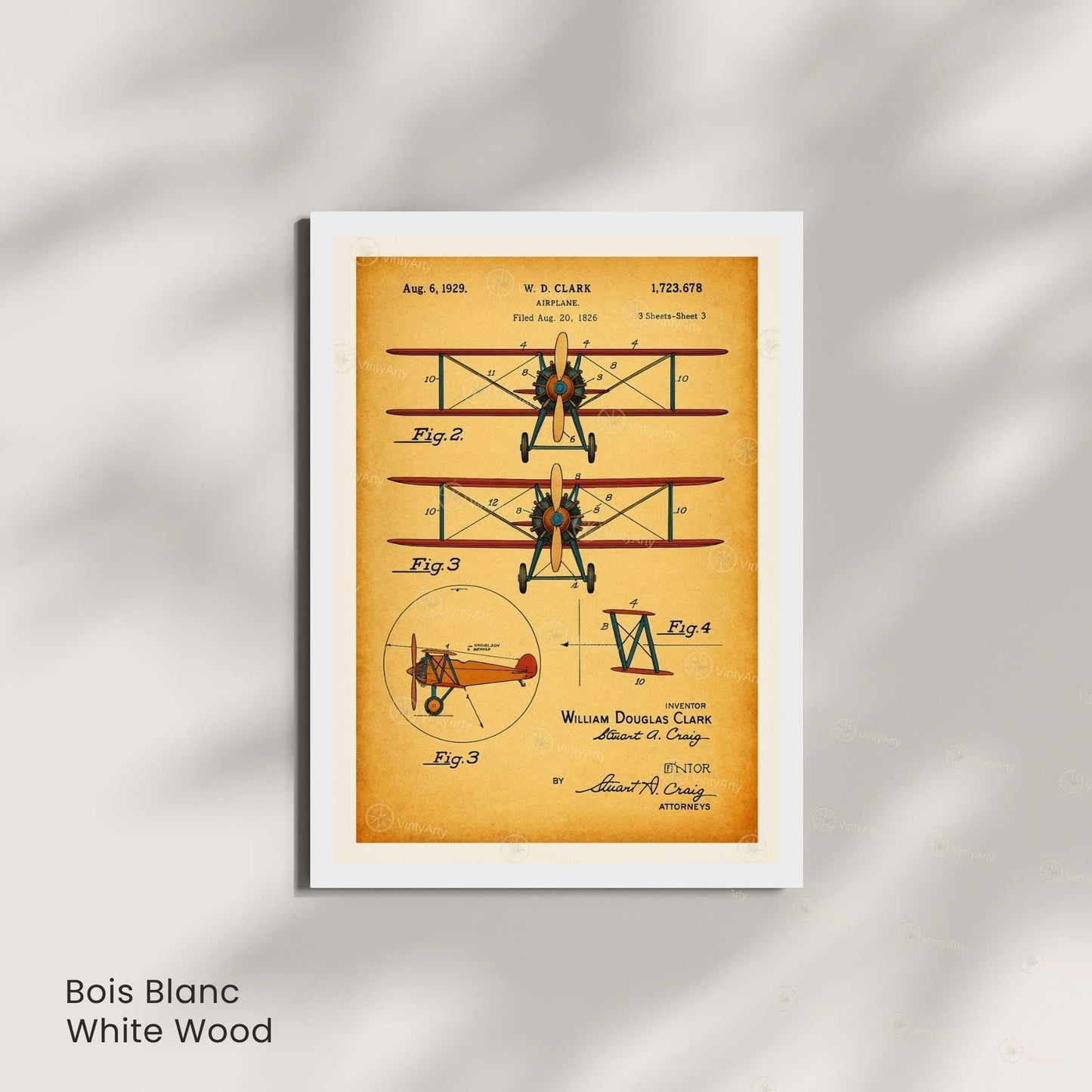 Affiche Brevet Avion Vintage – Poster Aéronautique 1929 | Art Industriel & Décoration Technique-4