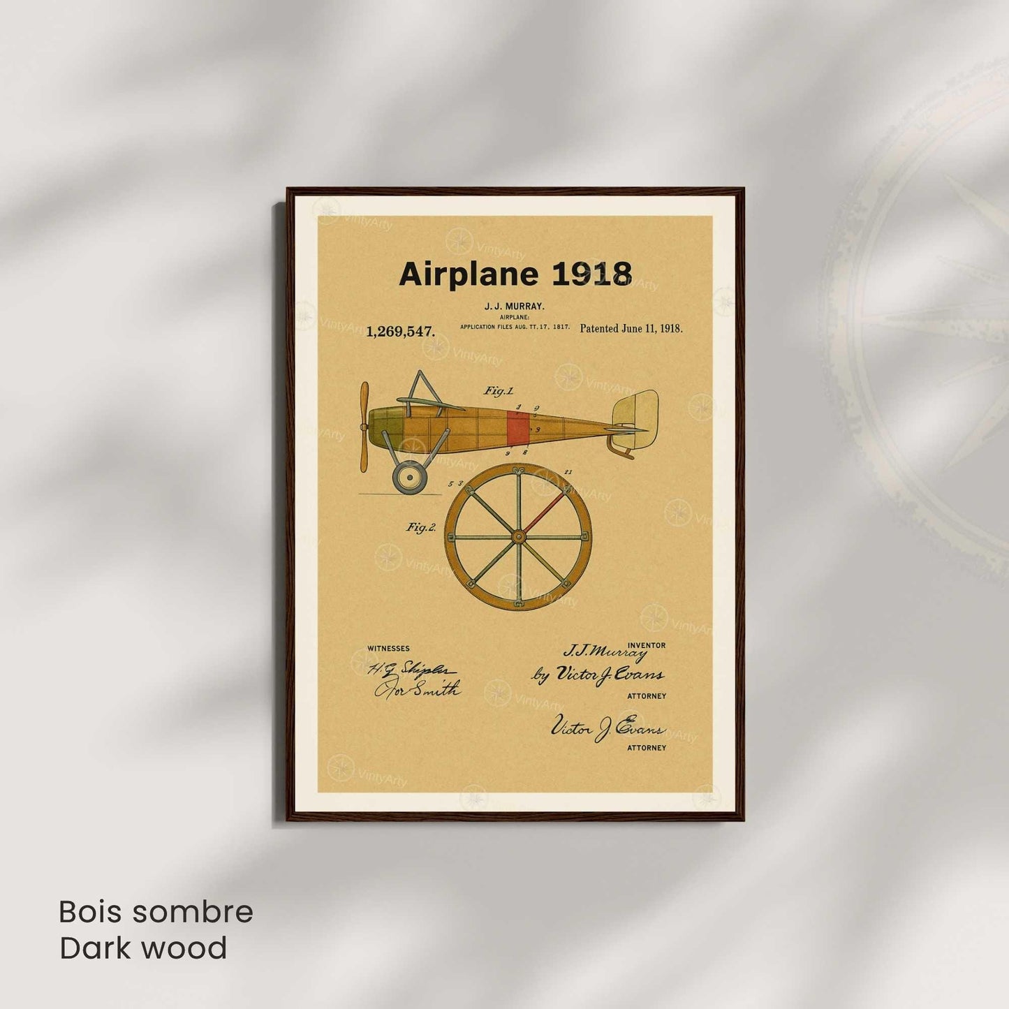 Affiche Brevet Avion Vintage – Poster Aéronautique 1918 | Art Industriel & Décoration Rétro-2
