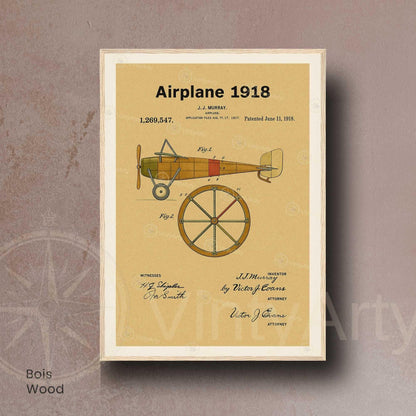 Affiche Brevet Avion Vintage – Poster Aéronautique 1918 | Art Industriel & Décoration Rétro-6