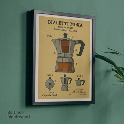 Affiche Brevet Cafetière Italienne – Poster Vintage Moka 1933 | Art Industriel & Design Café-1
