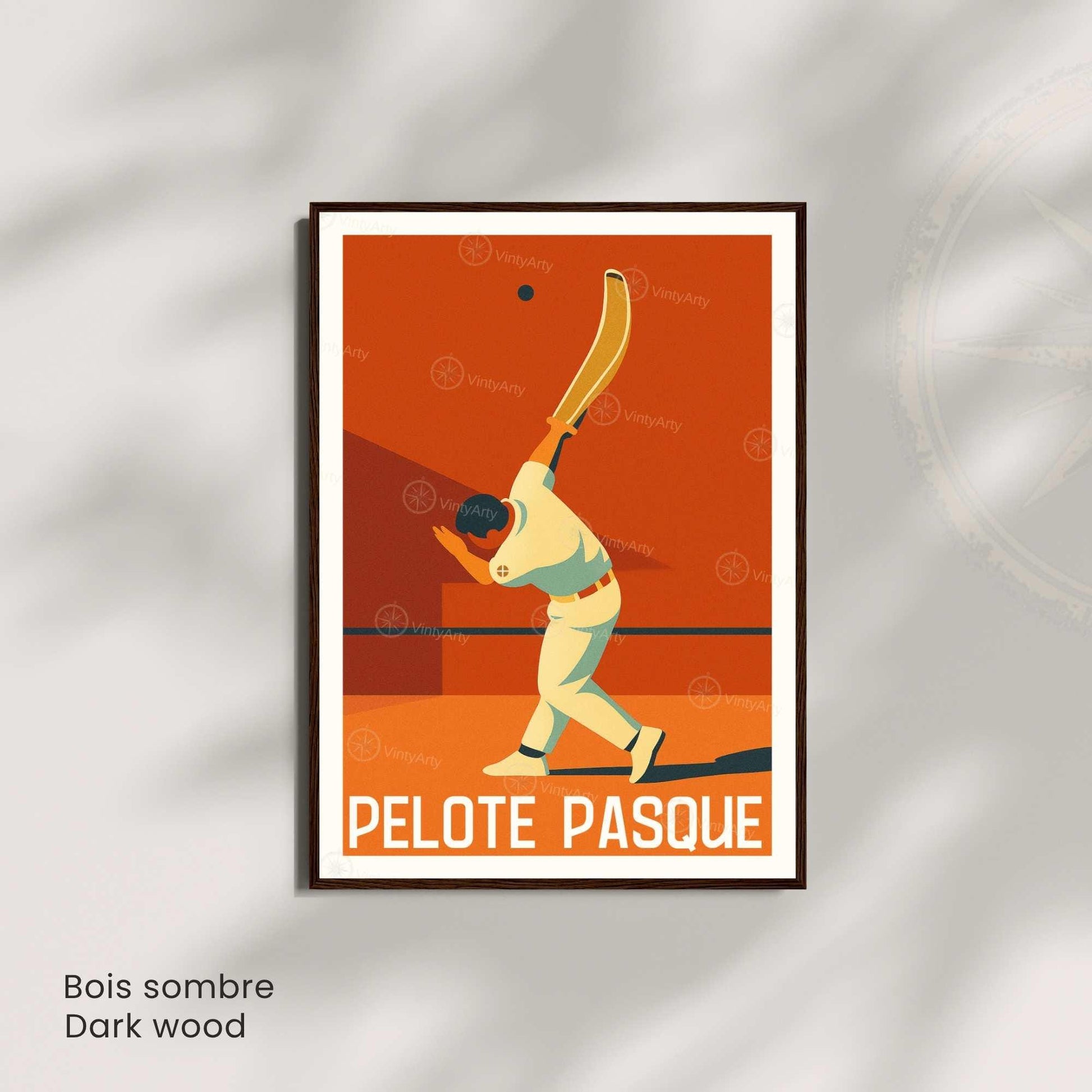 Affiche Pelote Basque – Illustration Sportive Vintage Moderne-3