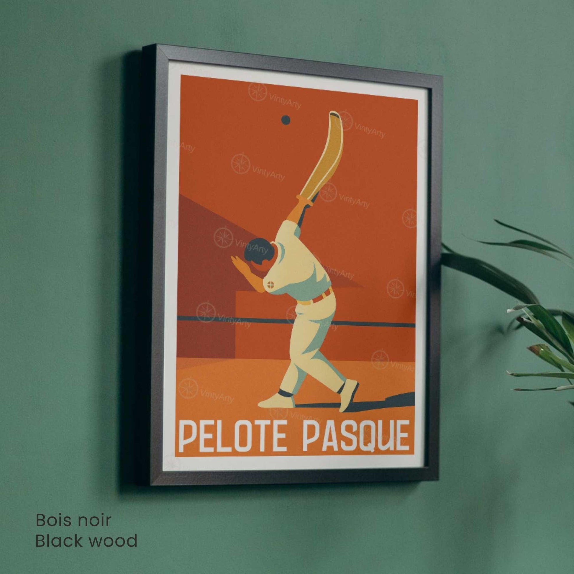 Affiche Pelote Basque – Illustration Sportive Vintage Moderne-1
