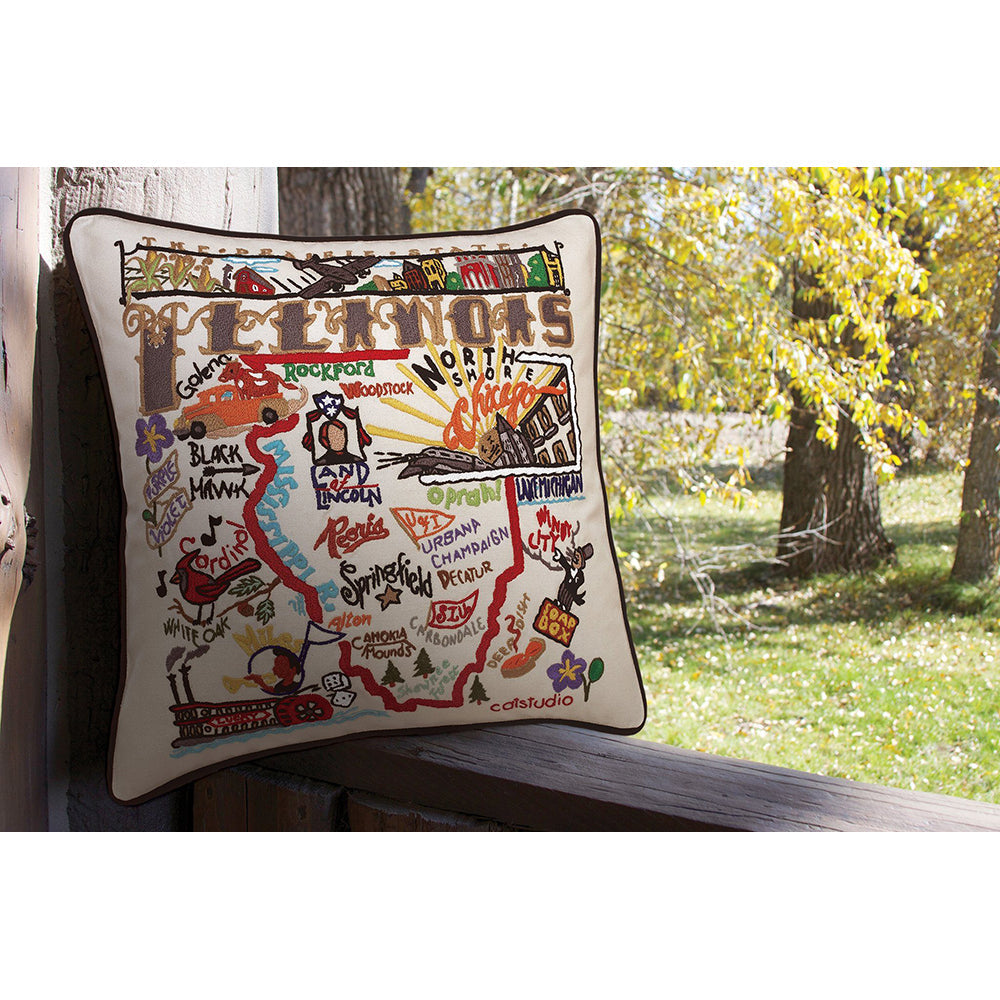 Illinois Hand-Embroidered Pillow-2