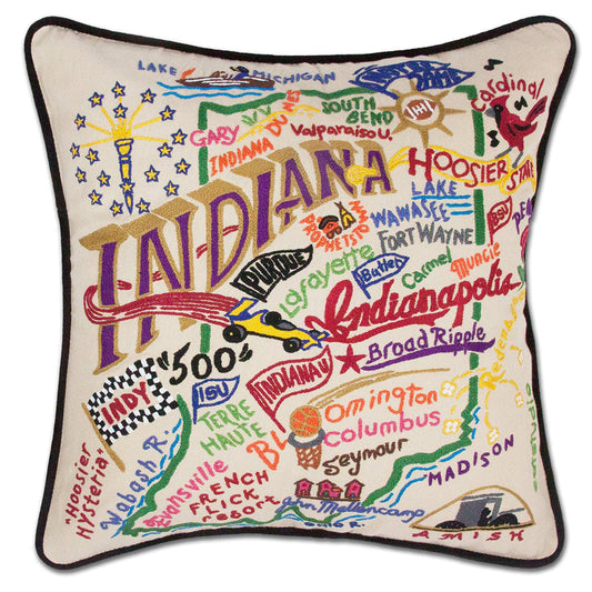 Indiana Hand-Embroidered Pillow-0