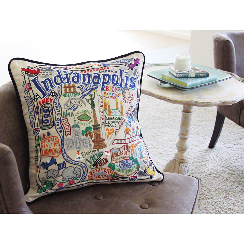 Indianapolis Hand-Embroidered Pillow-2