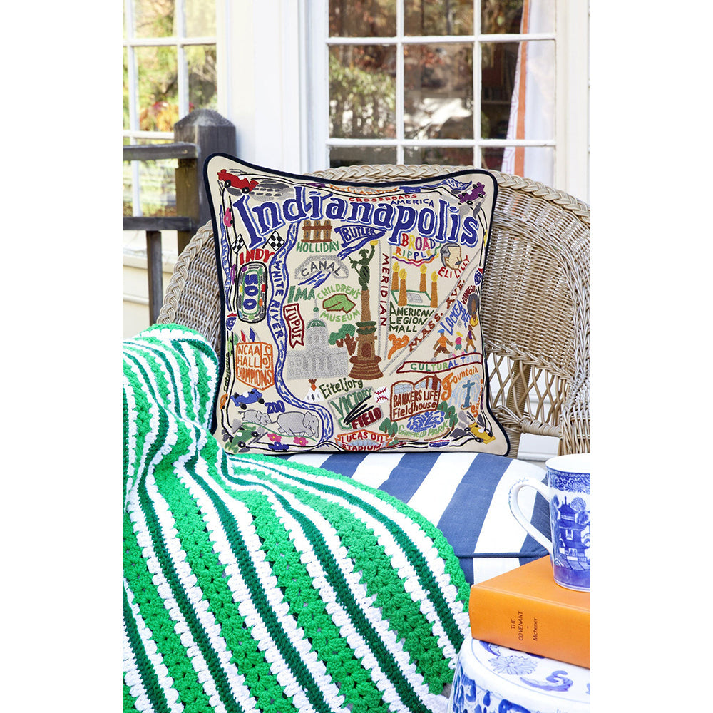 Indianapolis Hand-Embroidered Pillow-3