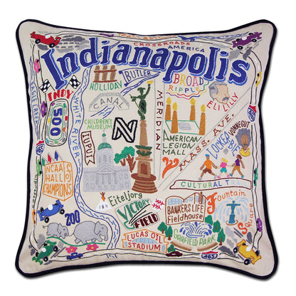 Indianapolis Hand-Embroidered Pillow-0