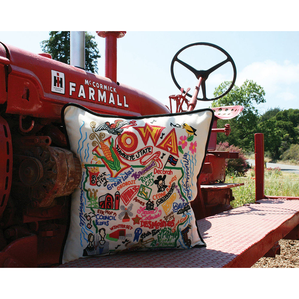 Iowa Hand-Embroidered Pillow-3