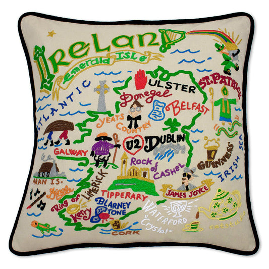 Ireland Hand-Embroidered Pillow-0