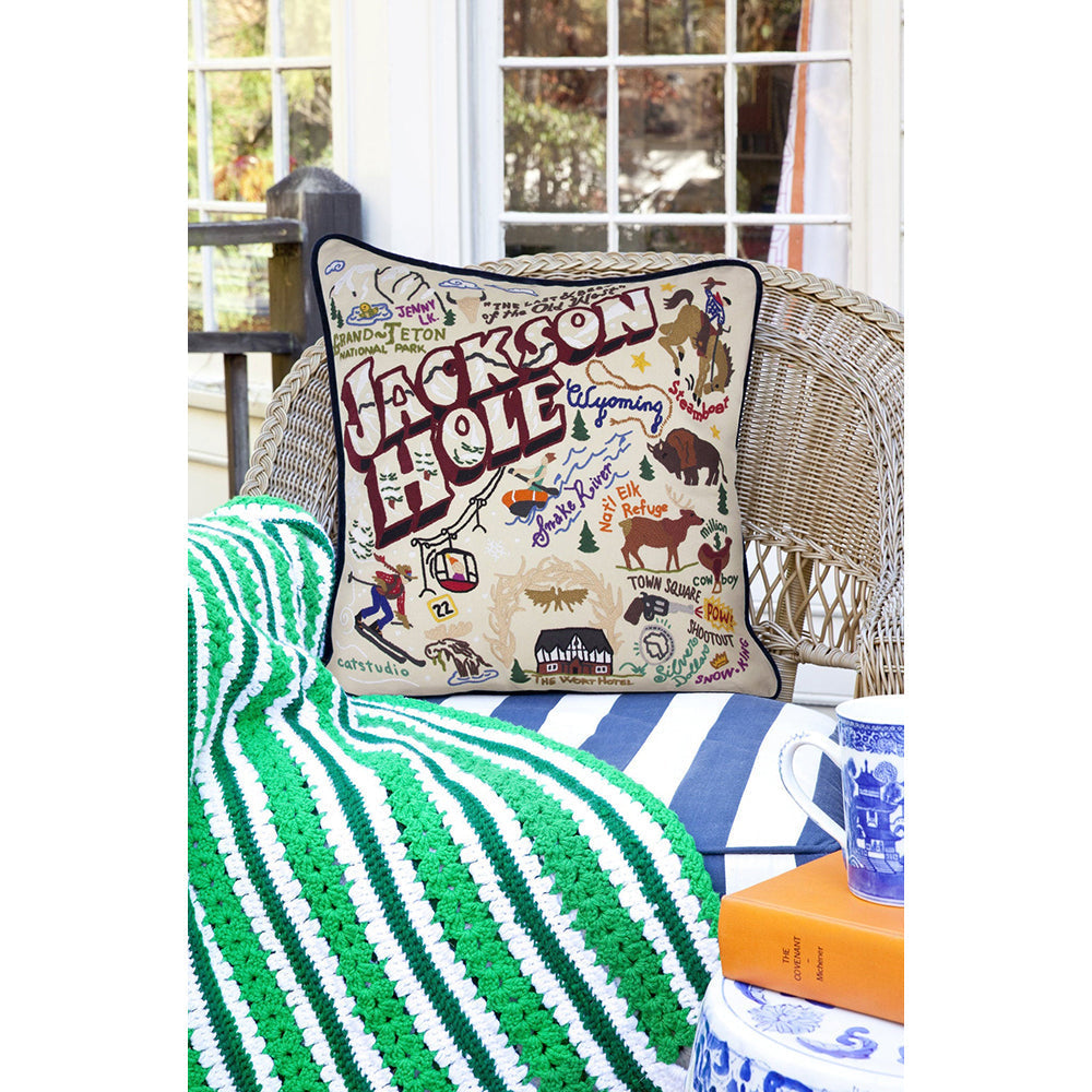Jackson Hole Hand-Embroidered Pillow-2