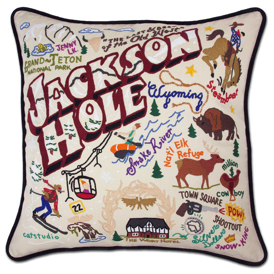 Jackson Hole Hand-Embroidered Pillow-0