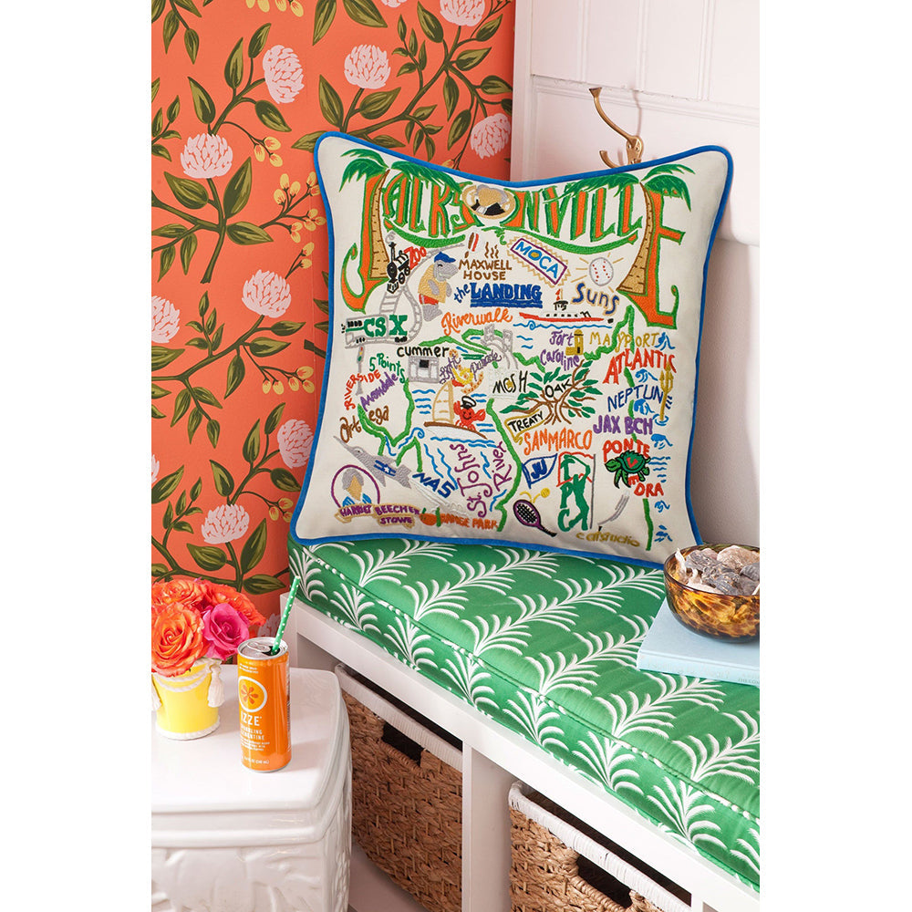 Jacksonville Hand-Embroidered Pillow-2