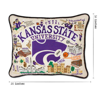 Kansas State University Collegiate Embroidered Pillow by CatStudio-4