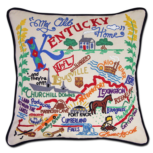 Kentucky Hand-Embroidered Pillow-0