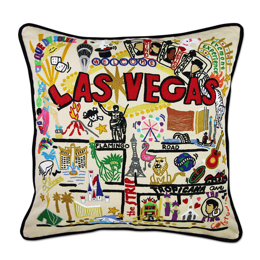 Las Vegas Hand-Embroidered Pillow-0