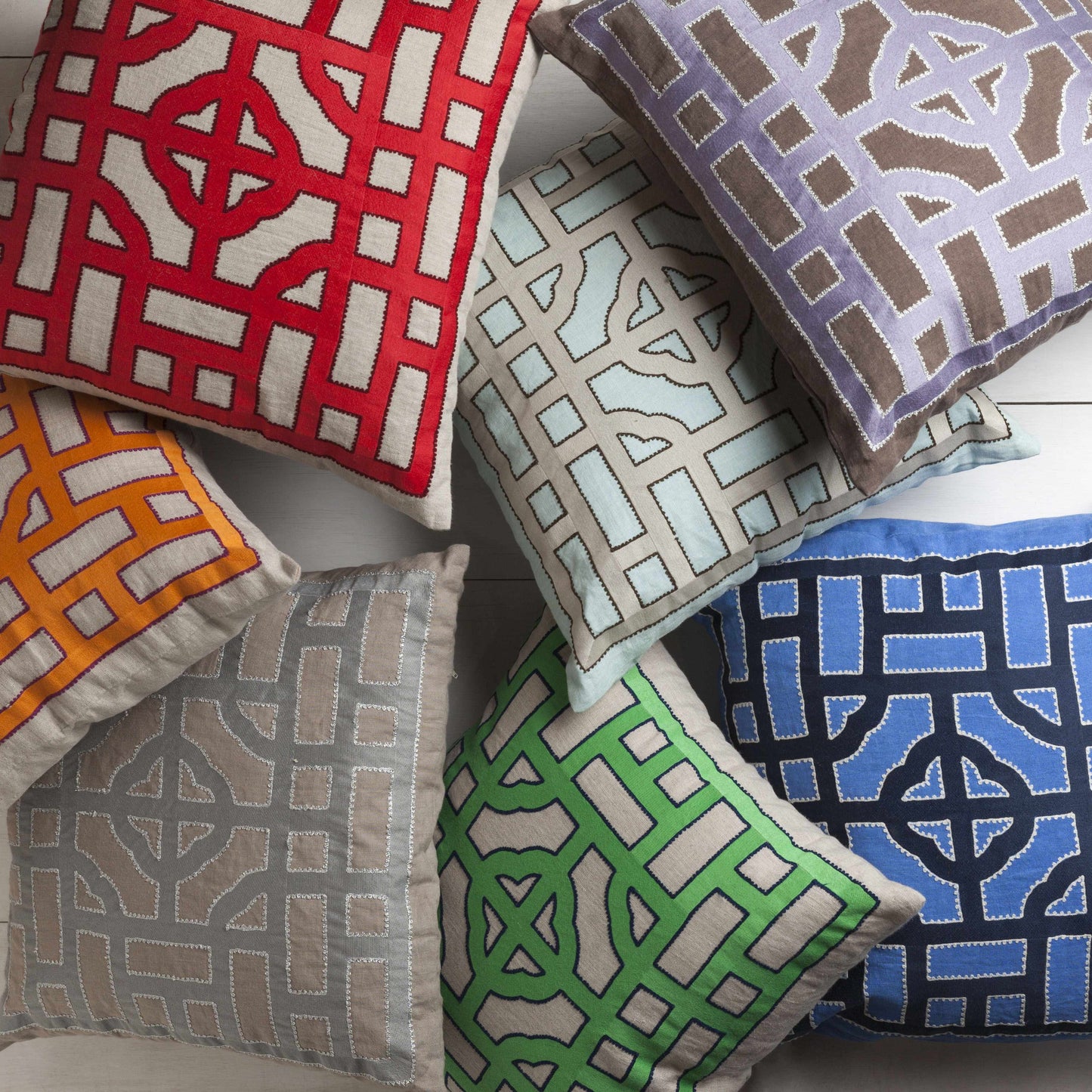 Biloela Green Geometric Square Accent Pillow - Clearance-1