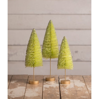 Lime Green Halloween Trees Set of 3 by Bethany Lowe Designs-1
