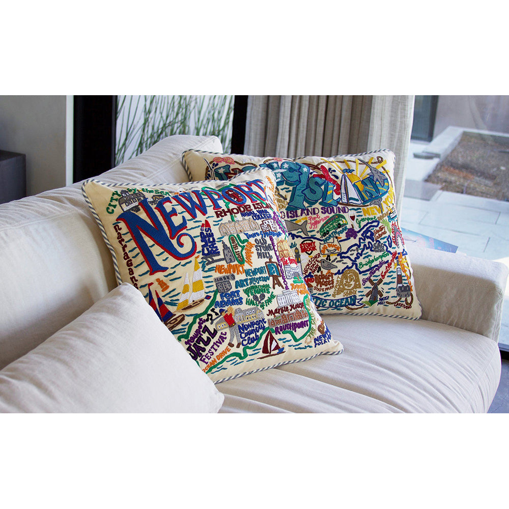 Long Island Hand-Embroidered Pillow-2