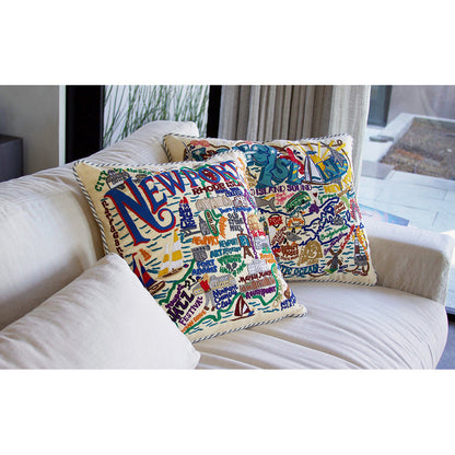Long Island Hand-Embroidered Pillow-2