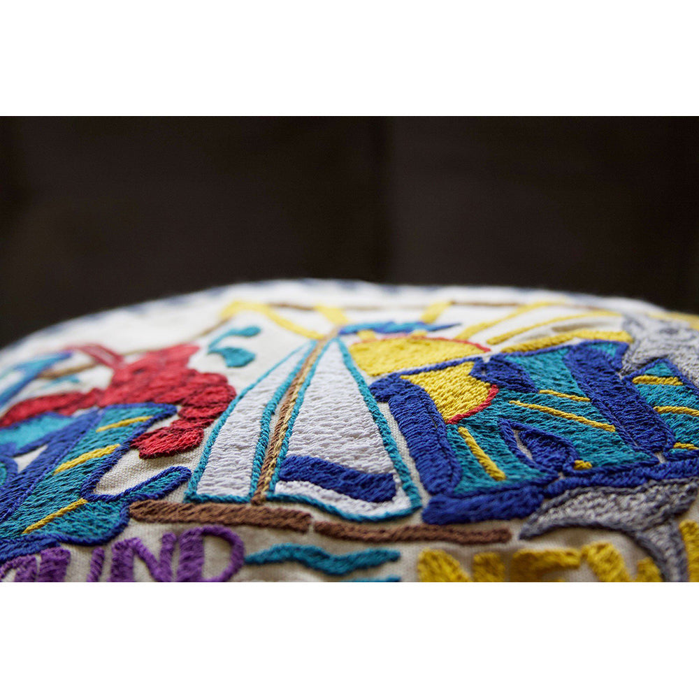 Long Island Hand-Embroidered Pillow-3