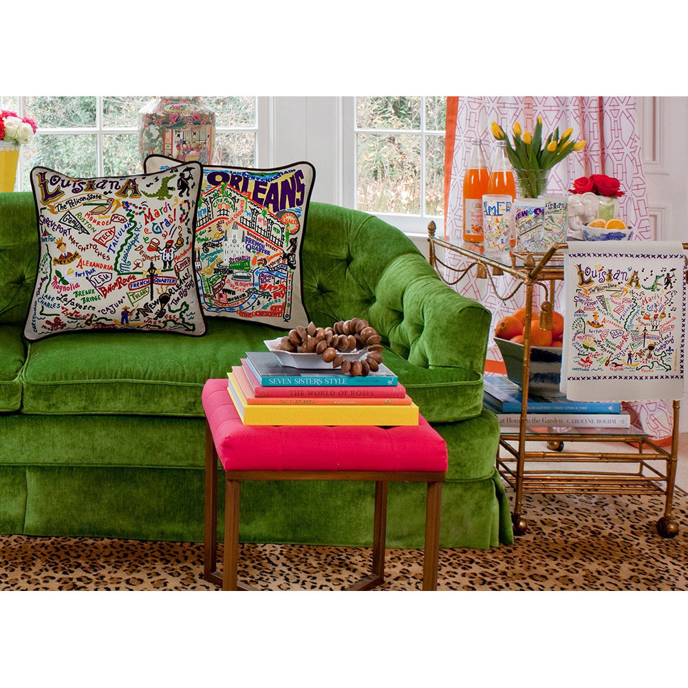 Louisiana Hand-Embroidered Pillow-3