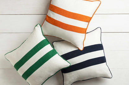 Robertson Green White Striped Accent Pillow - Clearance-1