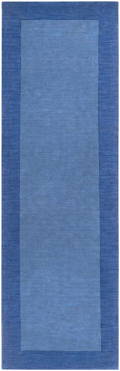 Macedon Blue Bordered Wool Rug-6