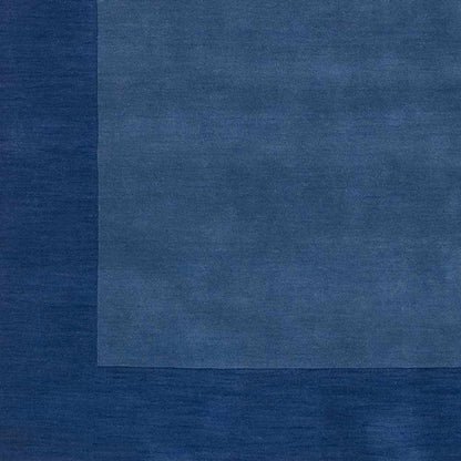 Macedon Blue Bordered Wool Rug-1