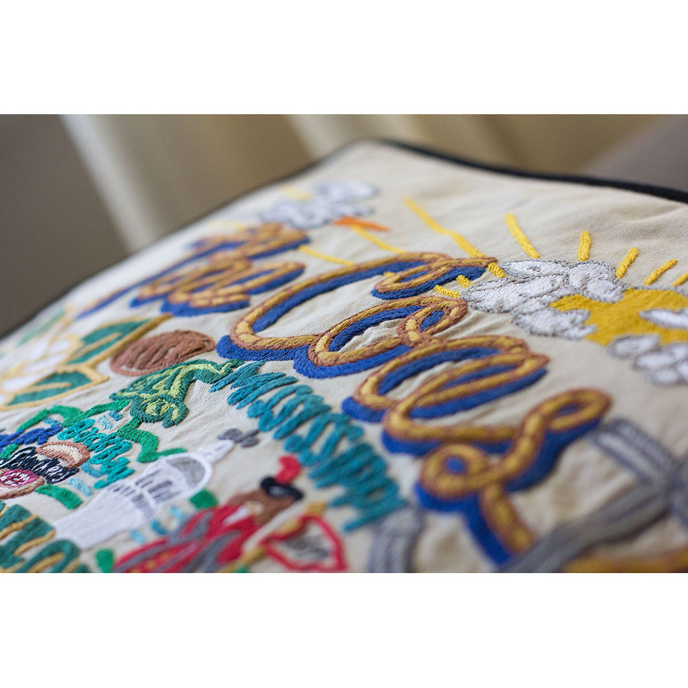 Mississippi Coast Hand-Embroidered Pillow-2