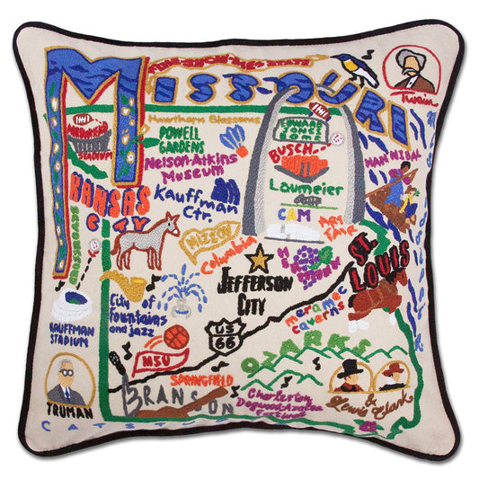 Missouri Hand-Embroidered Pillow-0