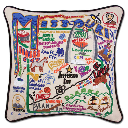Missouri Hand-Embroidered Pillow-0