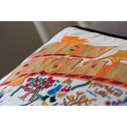 New England Hand-Embroidered Pillow-2