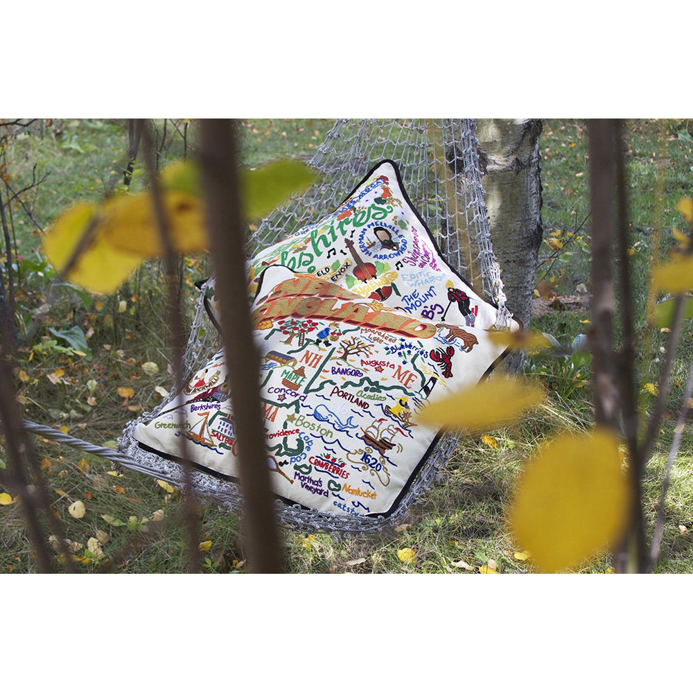 New England Hand-Embroidered Pillow-3