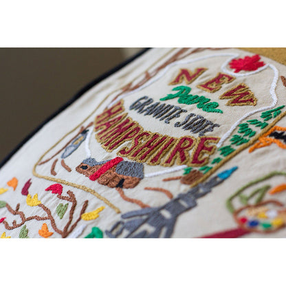 New Hampshire Hand-Embroidered Pillow-2
