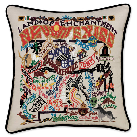 New Mexico Hand-Embroidered Pillow-0