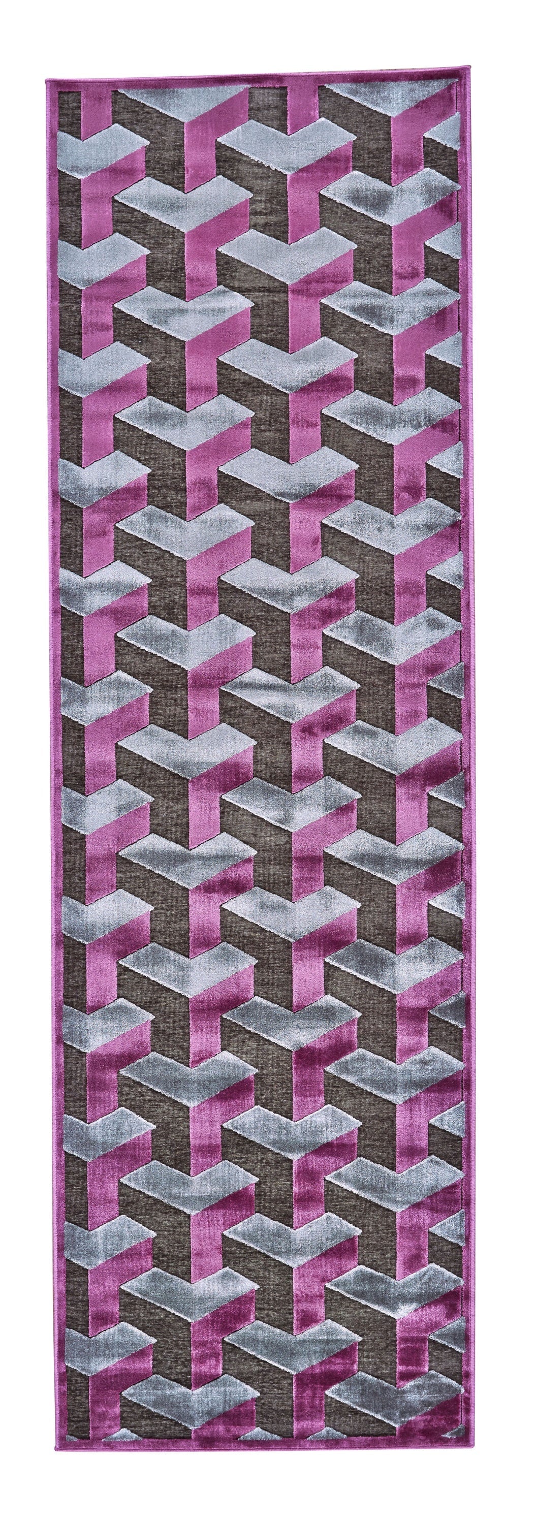 Saphir Rubus Modern Geometric - Purple/Brown/Gray - Clearance-2