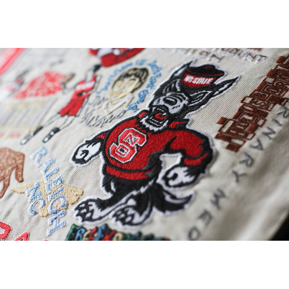 North Carolina State University Collegiate Embroidered Pillow by CatStudio-2