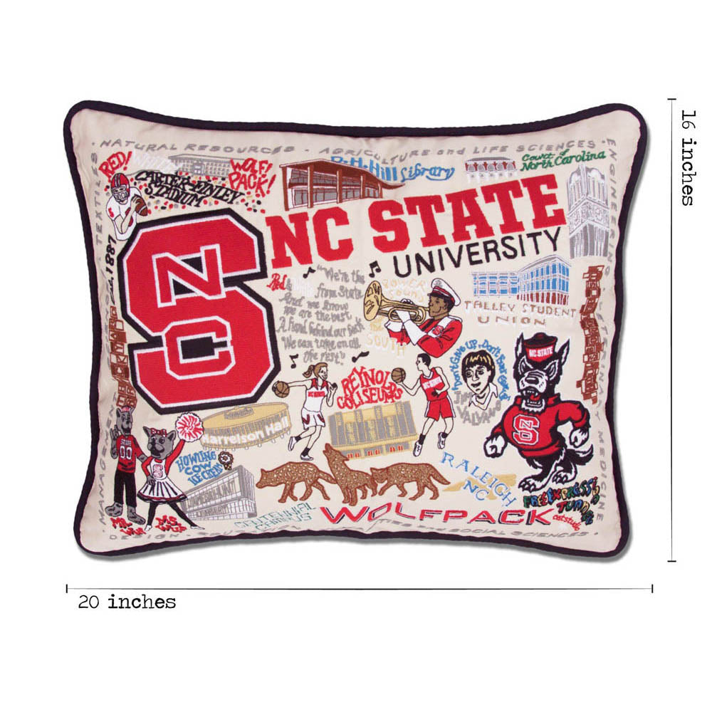 North Carolina State University Collegiate Embroidered Pillow by CatStudio-4