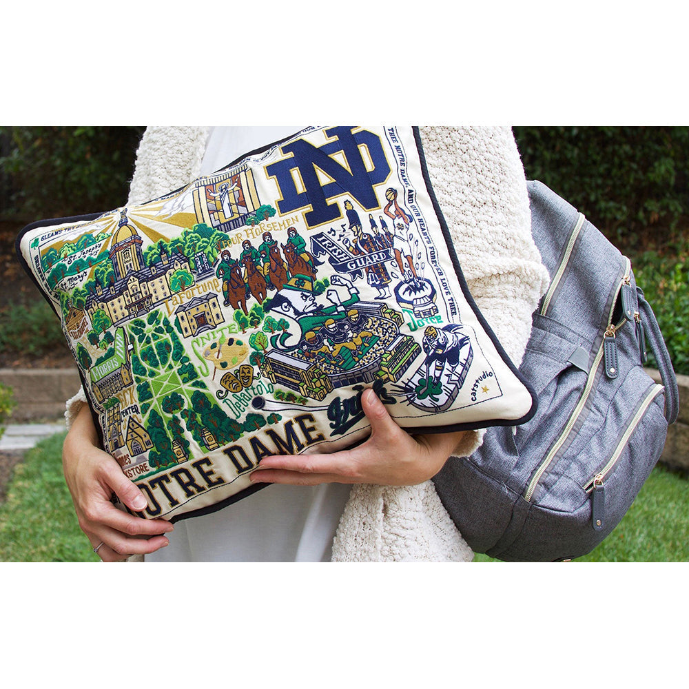Notre Dame, University of Collegiate Embroidered Pillow by Cat Studio-2