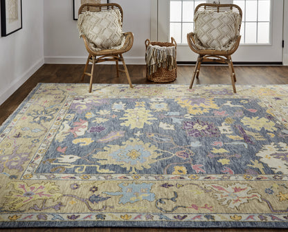 Karina Traditional Persian - Gold/Blue/Purple Area Rug-3