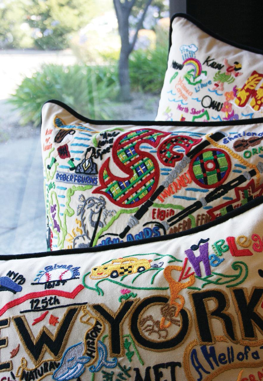 Oregon Hand-Embroidered Pillow-1