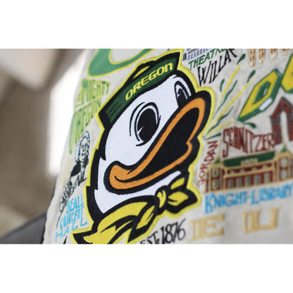Oregon, University of Collegiate Embroidered Pillow by CatStudio-2